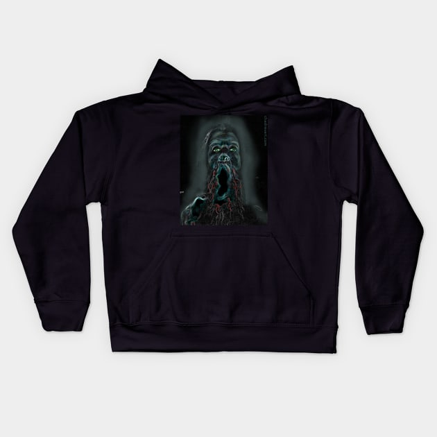 SMOKE JAW / ASHES INSIDE Kids Hoodie by Chad Rev Art